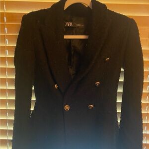 Zara Size XS black blazer with gold buttons